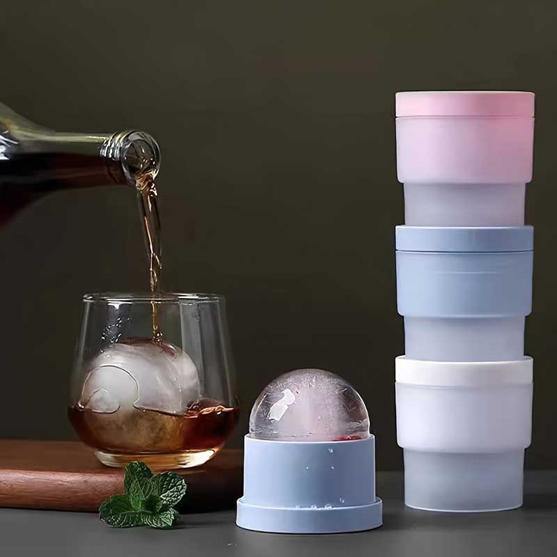 Wine Beer And Liquor - 3-teilige Eisballform, runde Eiswürfelform, geeignet für
