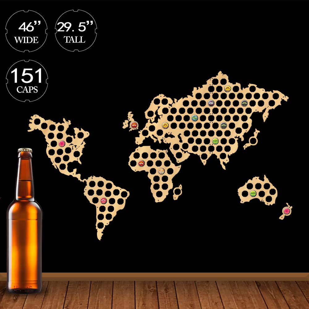 Craft Beer & Wine U- - Kreative Holz Handwerk Welt Karte Flasche