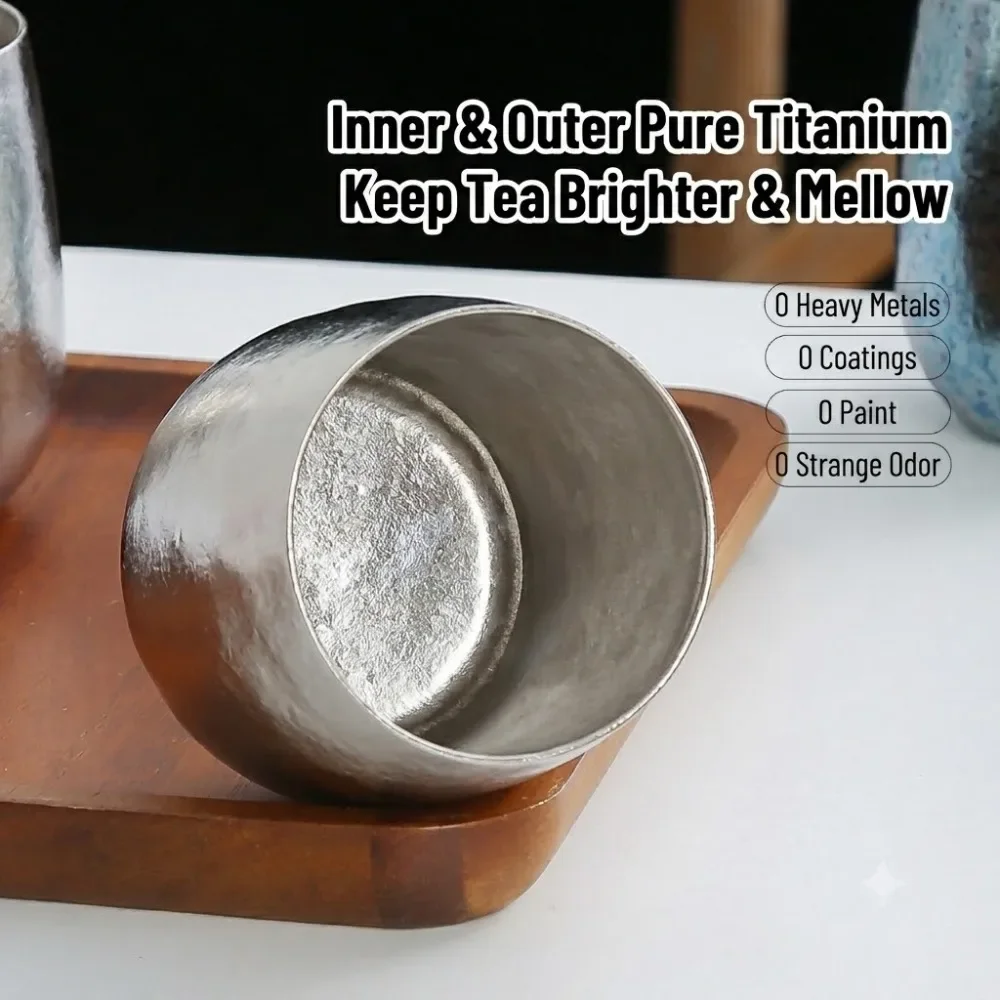 Wine Beer And Liquor - Doppelwandiger Kaffeebecher aus reinem Titan, Wasserbecher