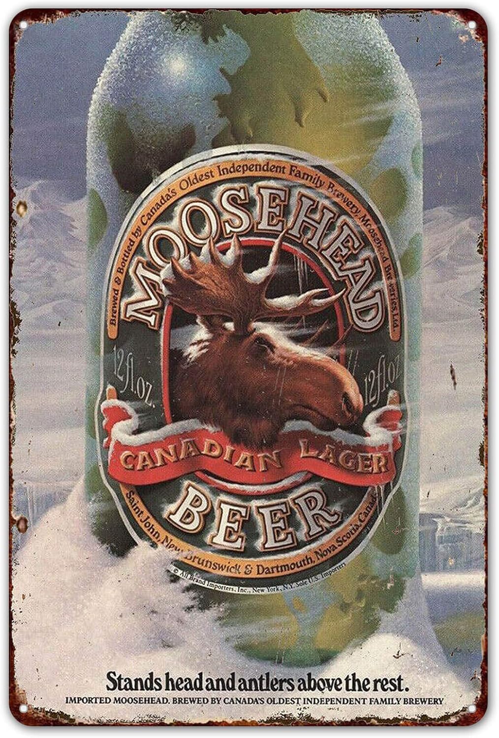 Wine X Beer - ZYPENG Wanddekoration, Blechschilder, Vintage, 1984 Moosehead,