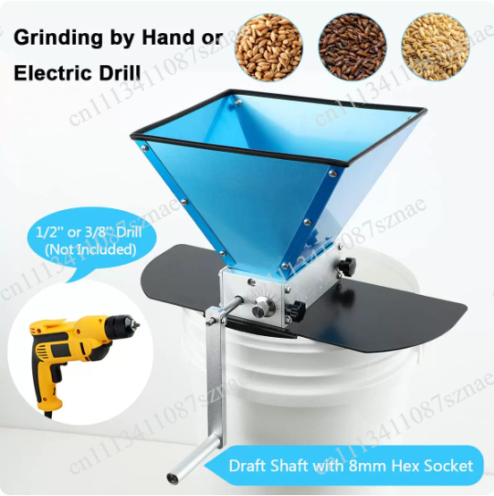 Craft Beer & Wine U- - 304 Edelstahl Brauausrüstung Manuelle Elektrische Heimbrau-Malzmühle,