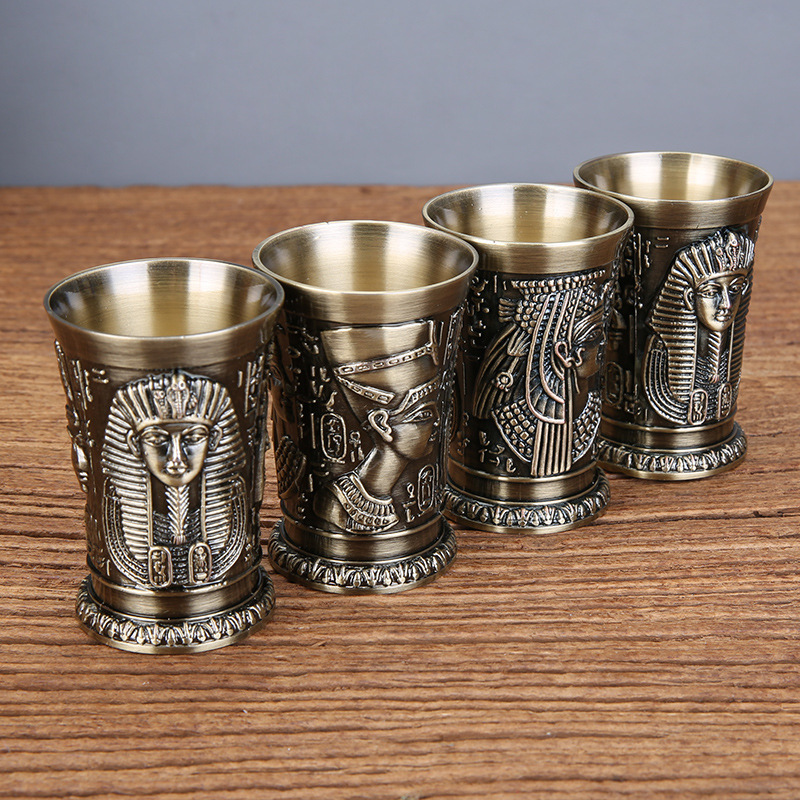 Wine Beer And Liquor - Ich Stück Bronze Metall Vintage ägyptischen
