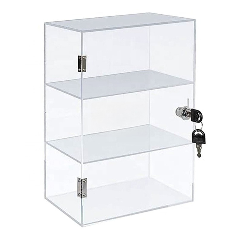Wine Beer Store - Acryl-Displayständer für Einzelhandelsgeschäfte, 3-stöckiger transparenter Acryl-Vitrinenschrank