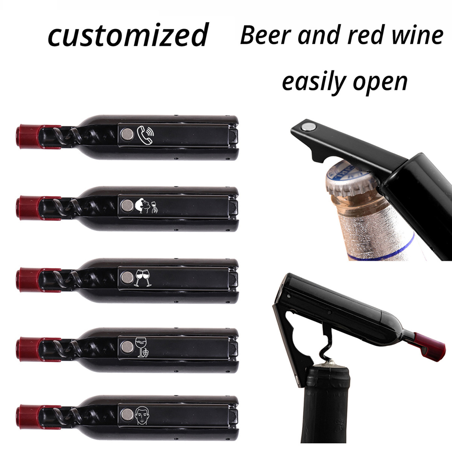 Flaschenförmiger Flaschenöffne – Wine Beer Name Bewertung und Preis