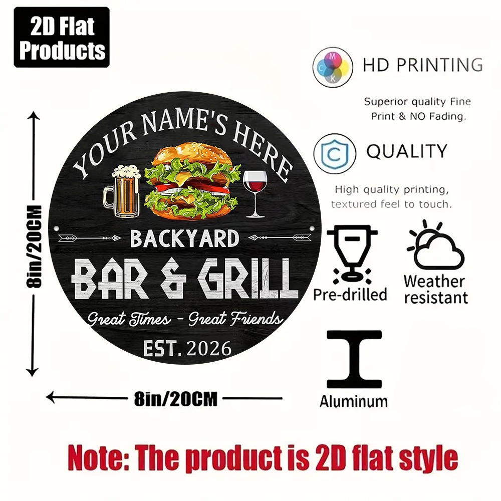 [2D Flach] 1 Stück Individuell – Wine Beer Name Bewertung und Preis
