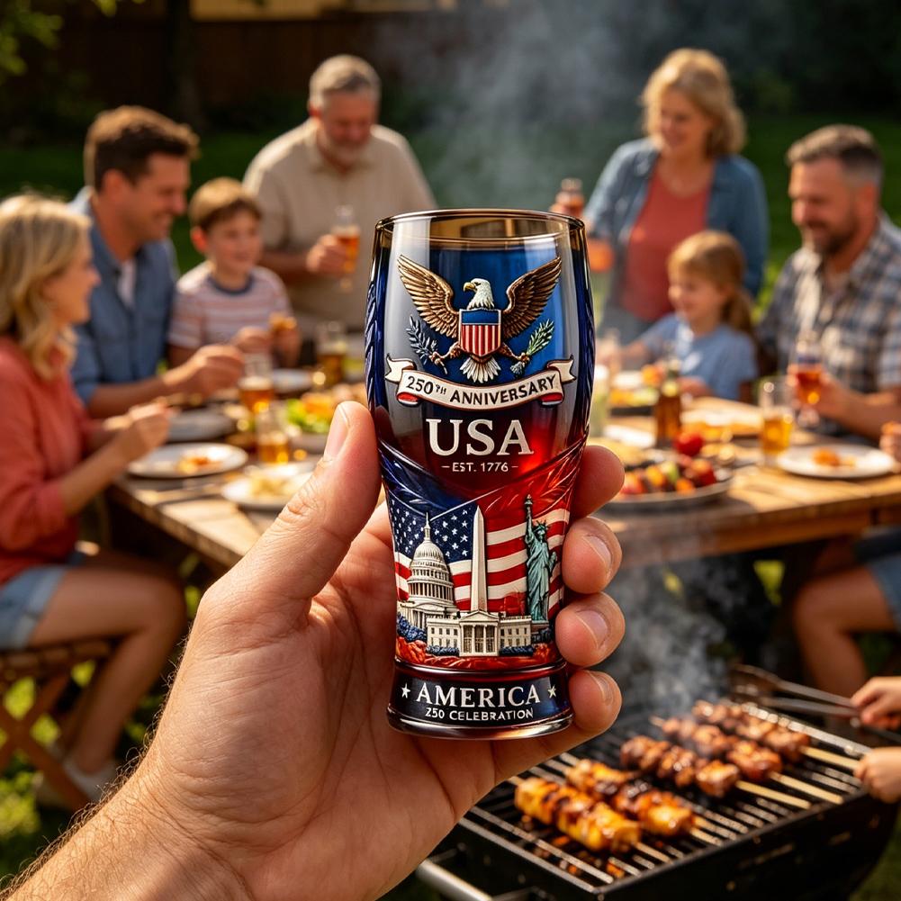 USA 250. Jubiläums-Bierglas mi – Wine Beer And Liquor Bewertung und Preis
