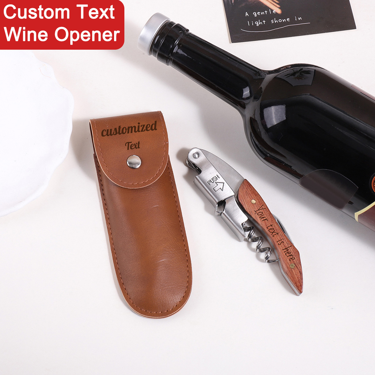 Holzgriff Weinöffner mit indiv – Wine Beer Name Bewertung und Preis