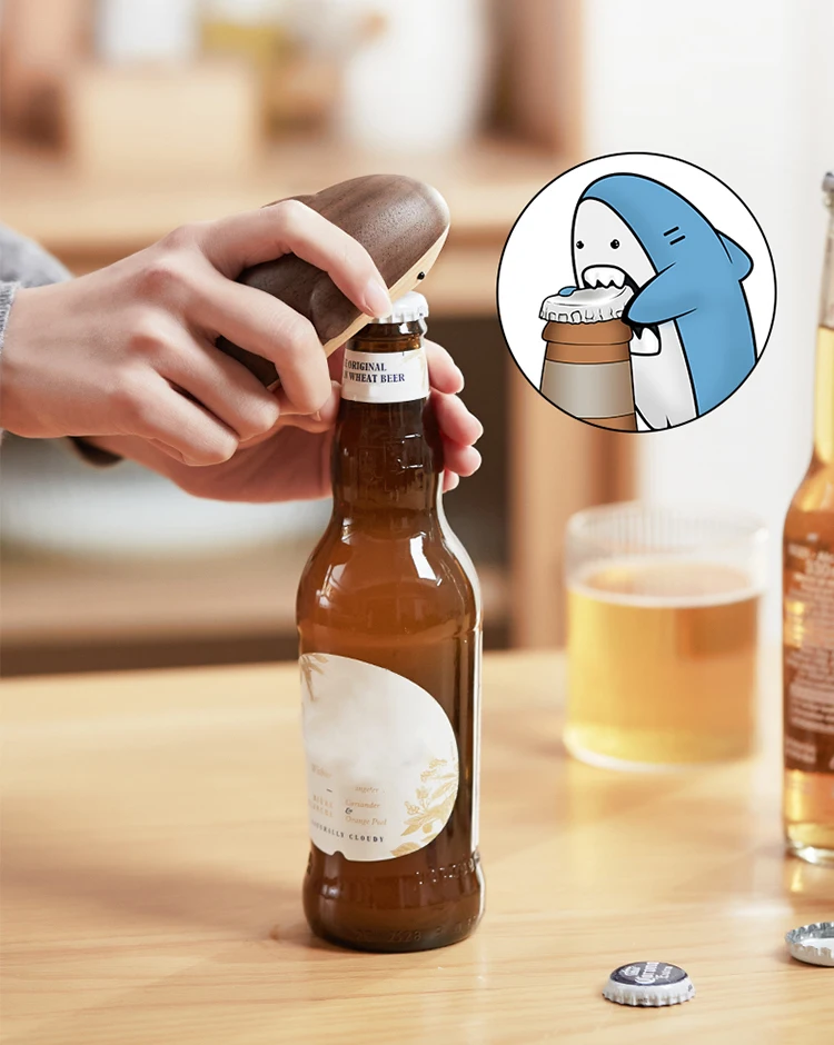 Kreativer Holz-Hai-Flaschenöff – Wine Beer Opener Bewertung und Preis