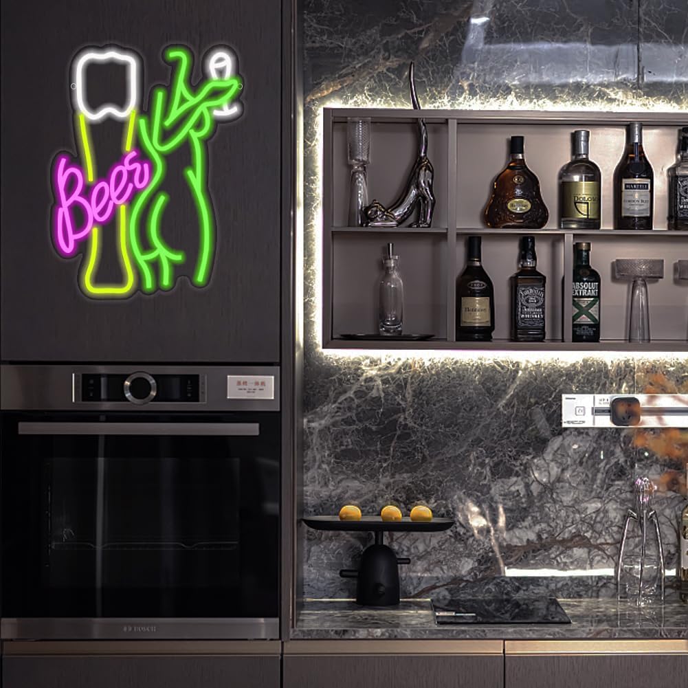 Bier-Neonschild, Frauenkörper- – Wine Beer Store Bewertung und Preis